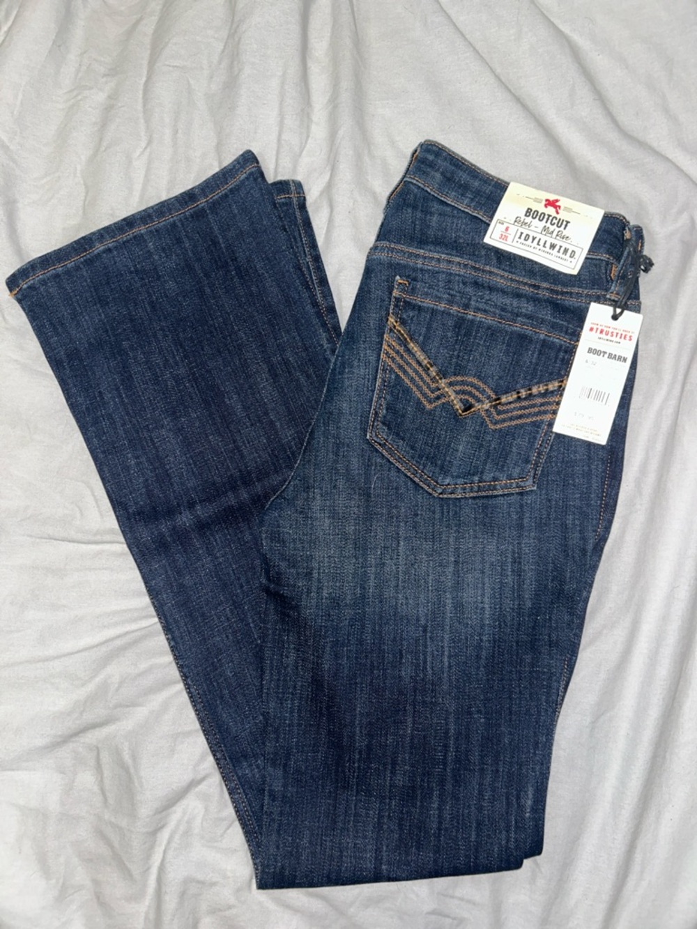 Idyllwind Women's Dark Indigo Bootcut Jeans with Tan Stitching